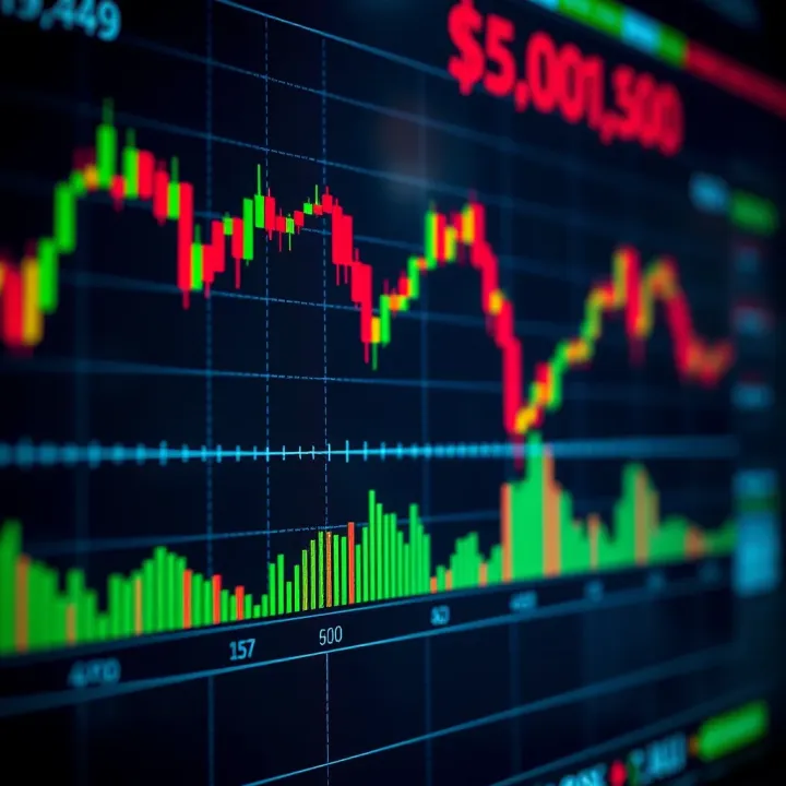 Graph showing currency pair fluctuations on a digital trading platform