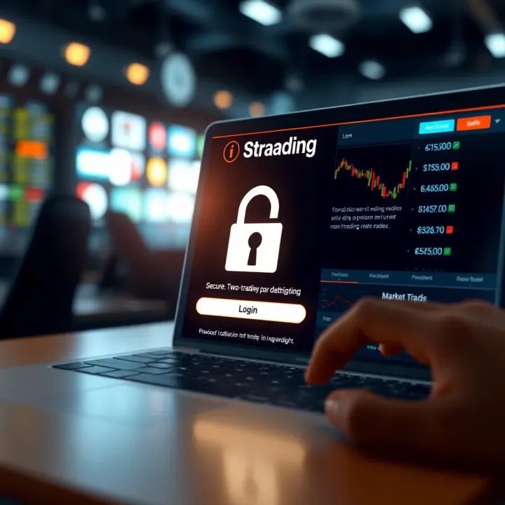 Enhanced Security Protocols in Online Trading Applications Secure login interface emphasizing two-factor authentication and data protection measures for online trading platforms