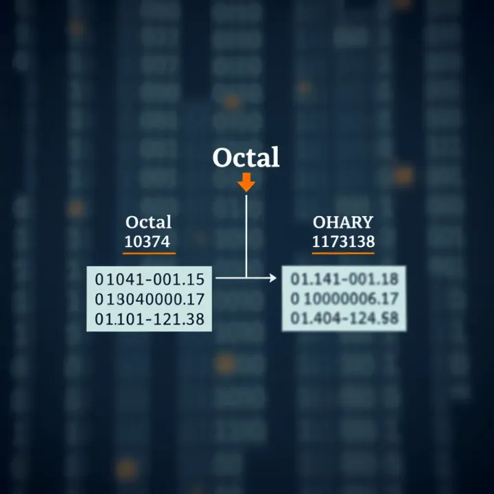 Relationship Between Octal and Binary Number Systems Diagram illustrating the relationship between octal and binary number systems with example conversions