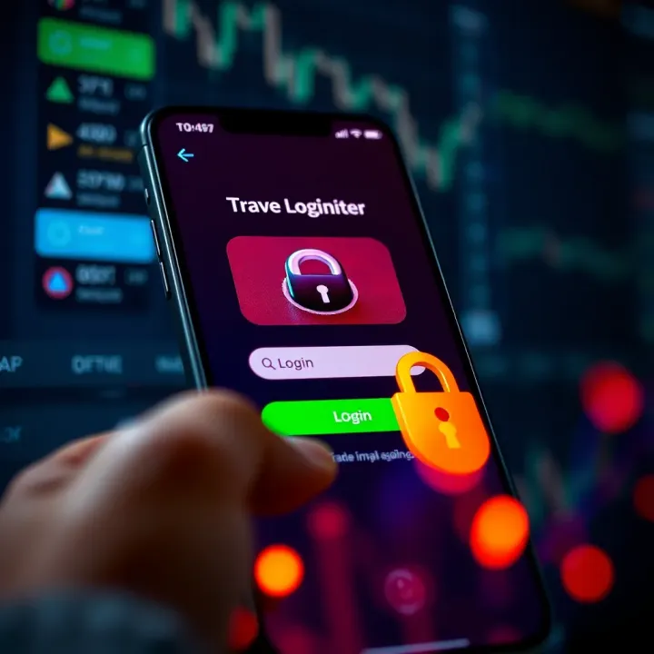 Enhanced Security Features for Safe Trading Experience Secure login screen of a trading app emphasizing data protection and investor security
