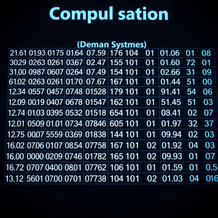 Comparison Between Decimal and Binary Systems Chart showing the decimal number system alongside binary equivalents for easy comparison