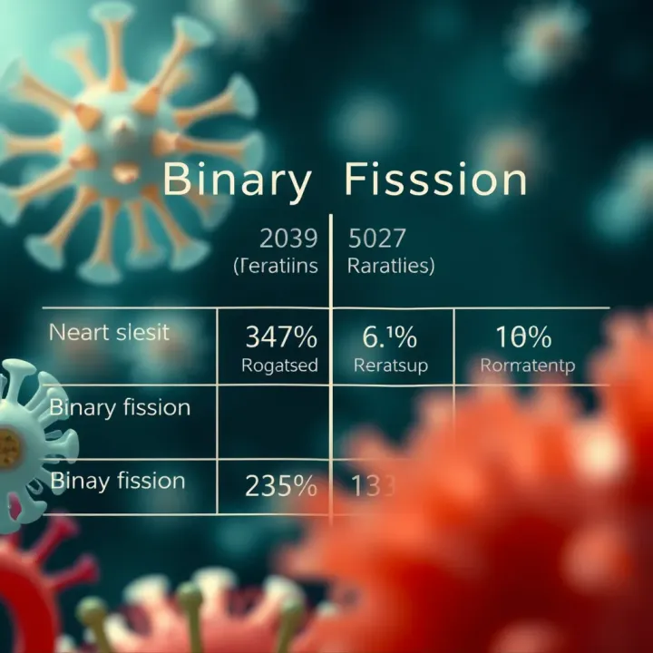 Comparison chart showing differences between binary fission and other reproductive strategies in microorganisms