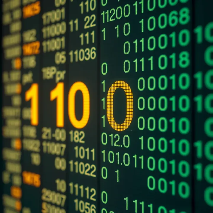 Comparison Between Decimal and Binary Numeral Systems for Data Conversion Visual comparison of decimal and binary numeral systems for data conversion