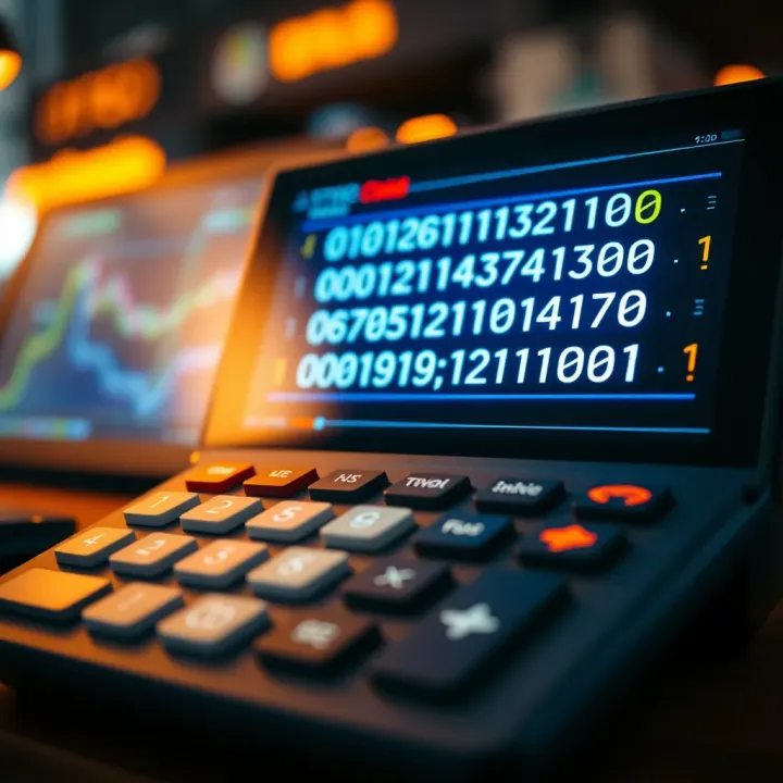 User interface of a binary representation calculator converting decimal to binary