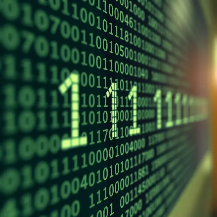 Binary Code in Digital Data Storage Illustration of digital data storage using binary code patterns