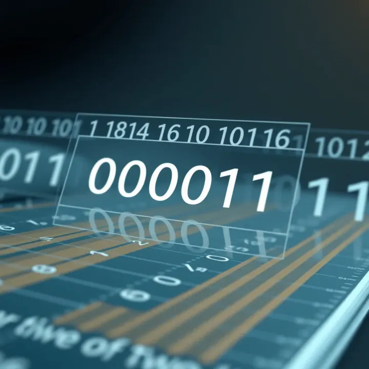 Diagram of Binary Number System with Powers of Two Illustration showing the binary numeral system with digit positions labeled by powers of two