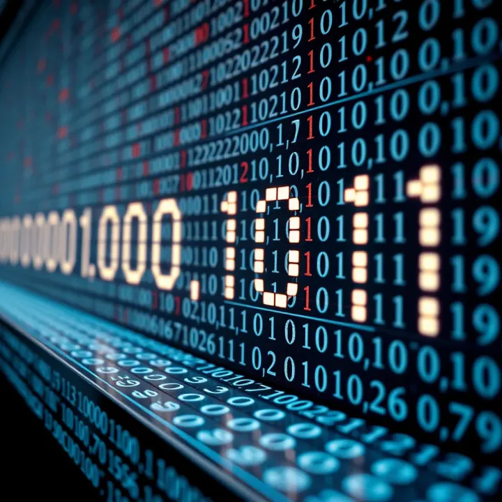 Visual representation of converting binary digits to decimal sum