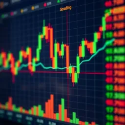 Detailed candlestick chart showing bullish and bearish patterns for stock market analysis