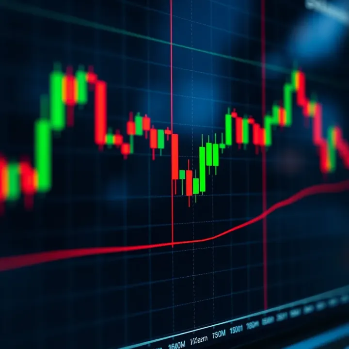 Bullish and bearish candlestick patterns on a daily trading chart
