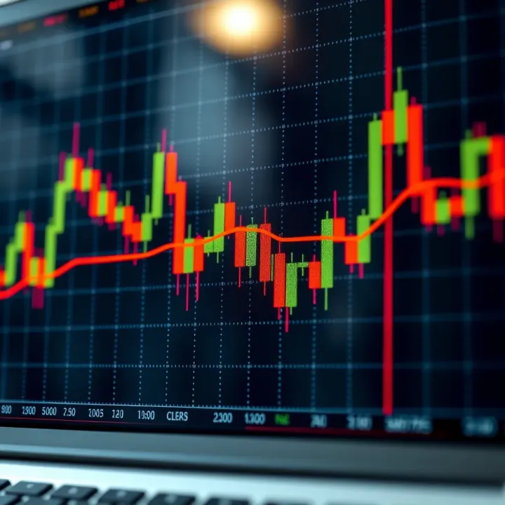 Candlestick Chart Showing Bullish and Bearish Patterns Candlestick chart displaying various bullish and bearish patterns in stock market trading