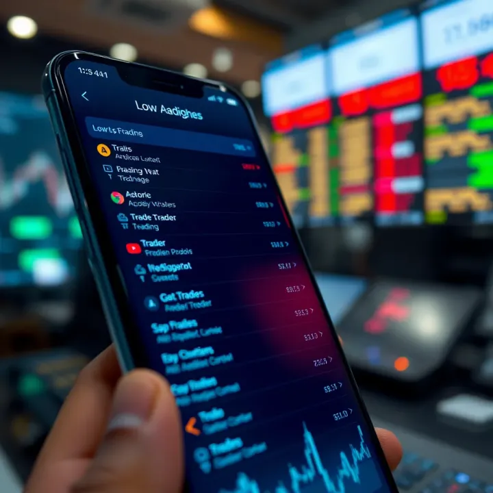 User interface showing a variety of options and features on a low brokerage trading application