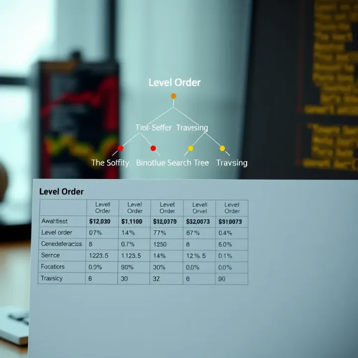 Comparison chart illustrating differences between level order traversal and other common binary search tree traversals