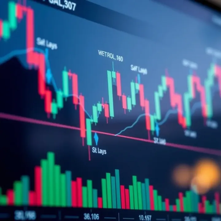 Key Candlestick Patterns Signaling Market Trend Reversals Various common candlestick patterns labeled on a financial trading chart highlighting trend reversal signals