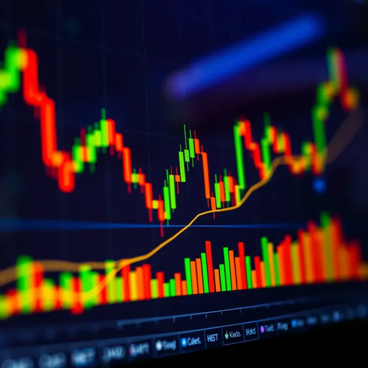 Candlestick Chart Illustrating Key Market Patterns for Trading Detailed candlestick chart highlighting common trading patterns and price movement signals