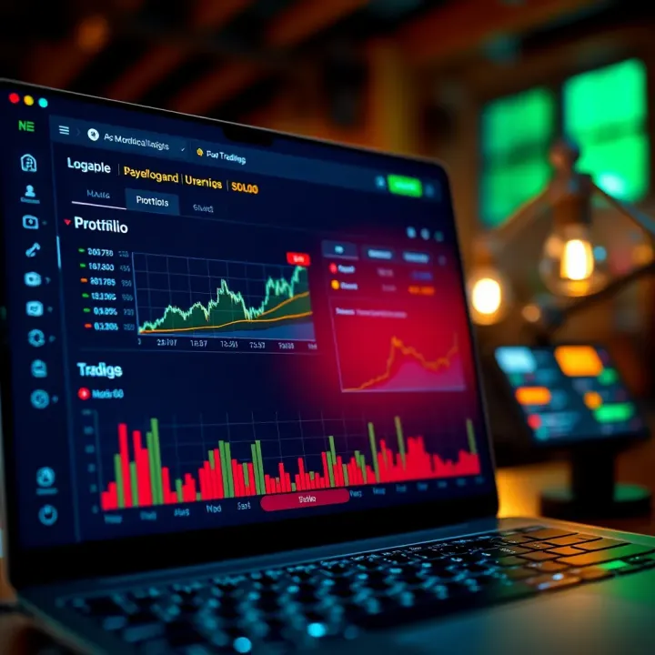 Mock Trading App Dashboard with Portfolio Insights Mock trading app dashboard with portfolio overview and financial metrics