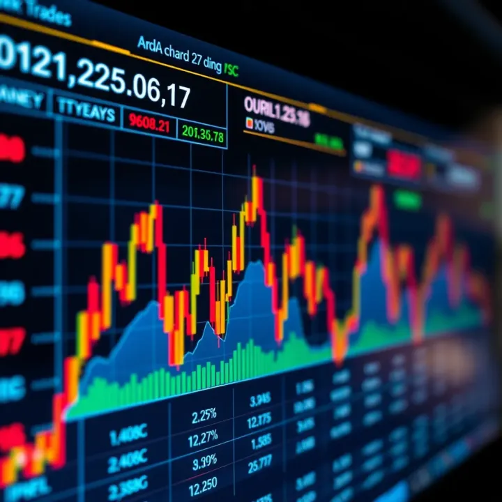 Graph showing currency exchange rates on a digital trading platform