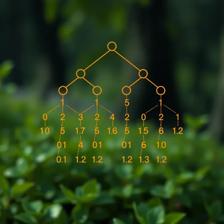 Diagram illustrating the structure of an optimal binary search tree with nodes arranged for minimal search cost