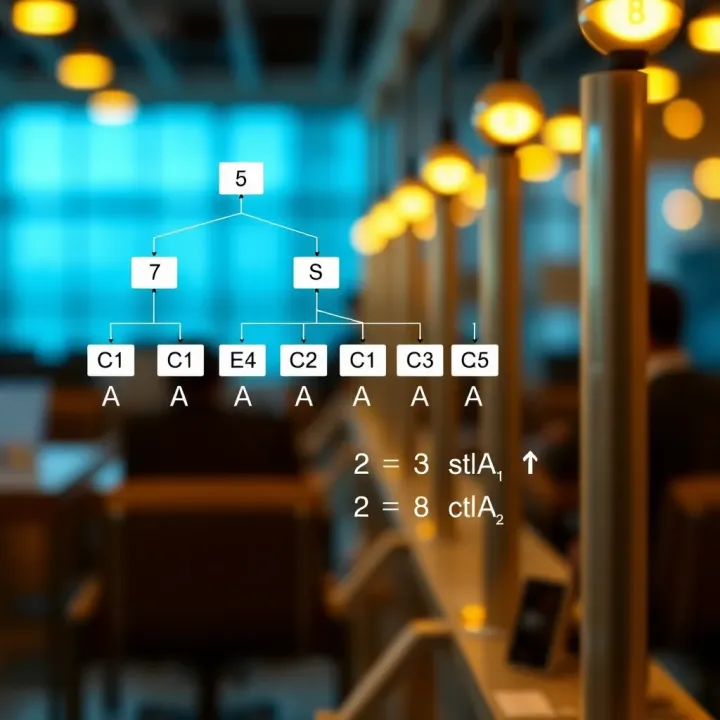 Diagram illustrating a binary search tree with nodes optimized to reduce overall search cost